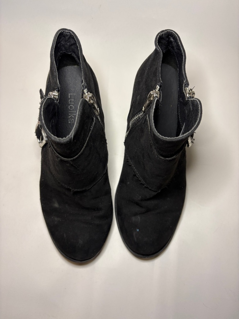 Luoika Women's Wide Width Suede Ankle Boots Size 6 - Picture 6 of 11